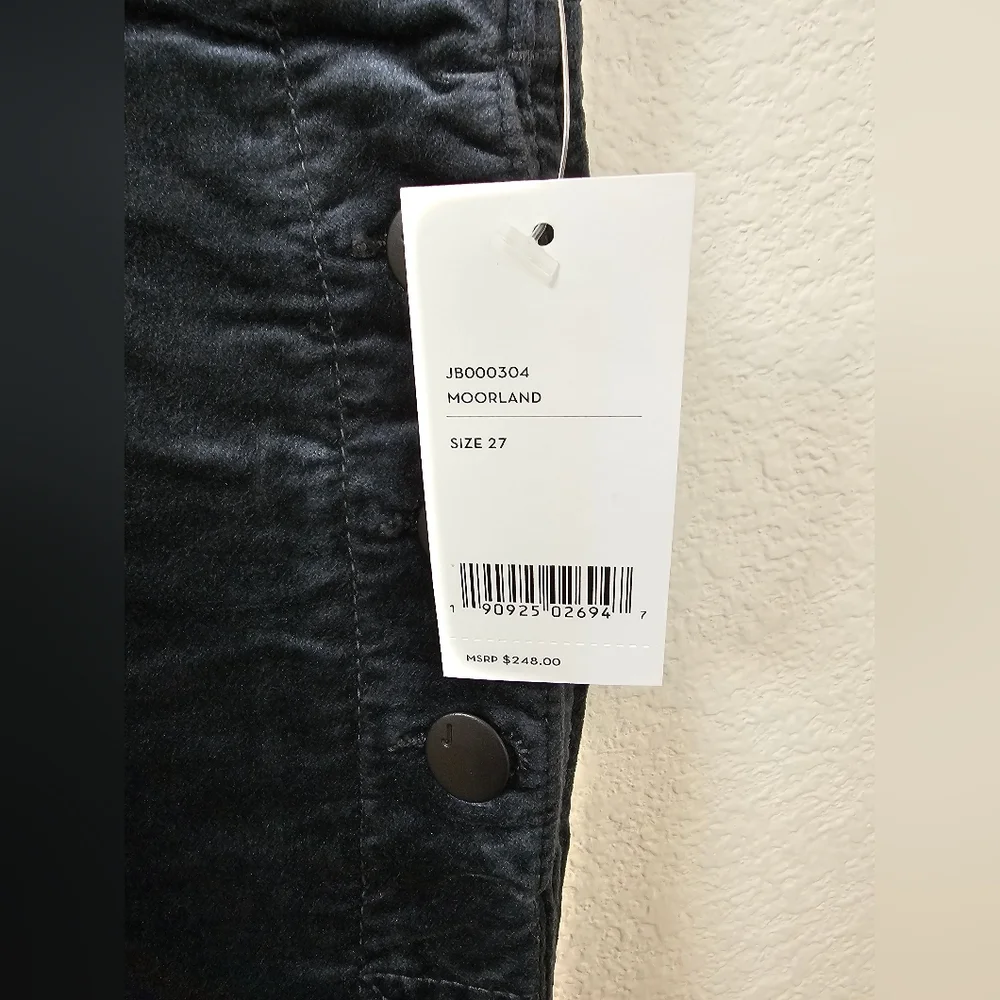 J Brand Zion Mid-Rise Velvet Skinny Jeans in Moorland - Size 27 - NWT
